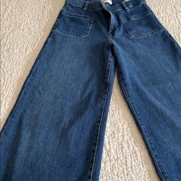 Frame Denim Le Slim Palazzo Pocket Wide Leg Blue Jeans (Thunderstorm) - Picture 7 of 7